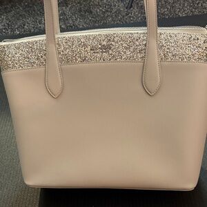 Kate Spade Silver Glitter Tote Bag new without tag